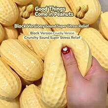 Squishy Peanut Silicone Fidget Toy, 4.3 Inches, Stress-Relief Sensory Gift, Suitable For Birthday Party Favors And Desk Decoration, Cheese Squishy Stress Ball - Multicolor - View 3