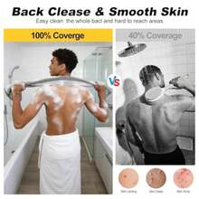 Blissal 2-In-1 Exfoliating Shower Towel, 47" Advanced Exfoliating Microfiber Towel, Premium Scrub Wash Cloth For Body Face, Travel Friendly, Quick Drying Travel Bath Washcloth - 2pcs - View 6