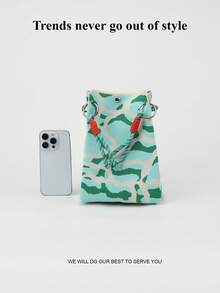 1pc Abstract Wavy Pattern Knitted Large Capacity Lightweight Tote Bag, Suitable For Commuting, School, Travel, Easy To Carry And Match With Clothes, All Seasons - Multicolor - View 8