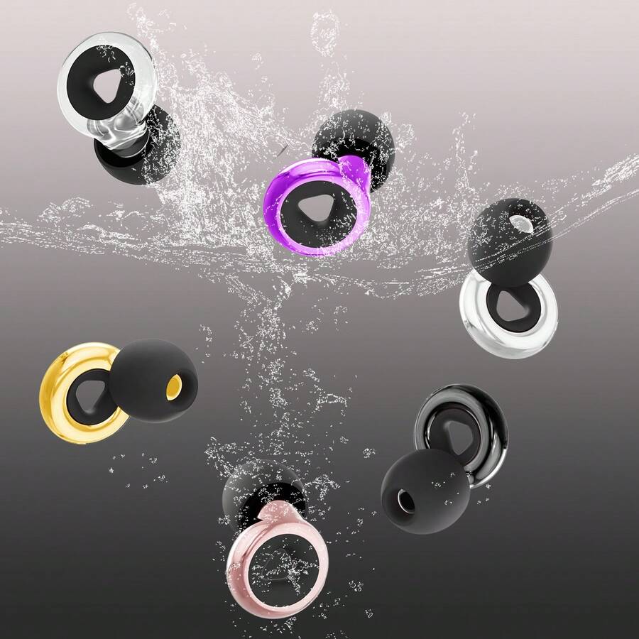 Swimming Ear Plugs For Adults, 1 Pair Waterproof Reusable Silicone Swim ,Perfect For Water Sports - Multicolor - View 1