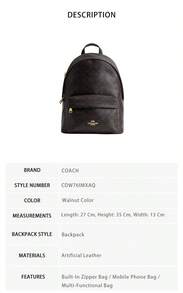 Coach Taylor Series Vintage Style Women's Backpack CDW76IMXAQ - Walnut CDW76IMXAQ - View 6