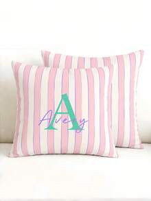 1pc Customizable Name And Text Printed Soft Pillowcase, Personalized Throw Pillow Cover For Wedding Holiday Room Decor, No Pillow Insert, Durable, Breathable, Washable Fabric, Birthday Gift - Multicolor - View 7
