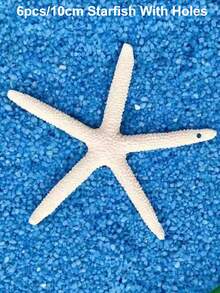 6pcs Large Shell & Starfish Mediterranean Style Home Decor Wall Sticker Series Accessories, Desktop Decoration, Ocean Decor Wall Series, Home Ornament, Resin Starfish, Mediterranean Style Fish Tank Decoration Ornament - Multiple Styles - View 10