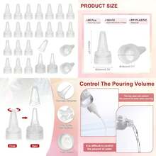 Twist Top Caps, 60Pcs Plastic Squeeze Bottle Replacement Caps With Foam Gasket For Paint Lids Glue Dispensing DIY Crafts - Clear - View 1
