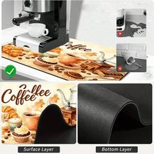 1pc Dish Drying Mat, Coffee Machine Mat, Vintage Hand-Painted Coffee & Dessert Pattern Dish Drying Mat, Absorbent Quick-Dry Tabletop Protector, Restaurant Coffee Corner Cafe Countertop Mat, Room Desk Protector, Holiday Gift, Kitchen Decor - XYLSD709 - View 9
