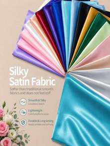 1pc Solid Color Satin Fabric, Soft And Silky Material, Suitable For Wedding Handmade DIY, Wedding Dress Hair Accessories, Curtains, Tablecloths, Gift Box Packaging, Clothing Fabric, Home Decor - Purple - View 4