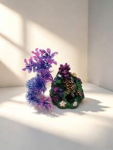 Fish Tank Decoration Betta Fish Tank Decor Accessories, Aquarium Colorful Coral Reef Set, Coral Mountain X 1, Starfish Bucket X 1, Aquarium Decorative Plants X 6 (Multiple Sets Available) - A - View 16