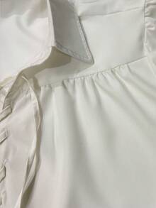 WAIT HIM Men's Vintage Lace-Up Puff Sleeve Shirt, Renaissance Style Loose White Casual Top, Suitable For Cosplay And Daily Wear - White - View 8