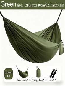 1pc Portable Lightweight Parachute Fabric Camping Hammock, Includes 2 Tree Straps And Storage Bag, 210x140cm Outdoor Hanging Bed, Breathable And Durable, Suitable For Camping, Hiking, Backpacking, Backyard Garden, Beach Picnic, Travel And Outdoor Leisure - Multicolor - View 7