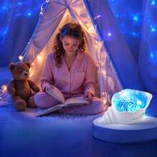 7-Color Shell Ocean Wave Projection Light, Ocean Wave Projection Light, Adjustable Aurora Projection Light, Suitable For Shower Room, Bathroom, Bedroom Ocean Decor - White - View 6