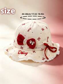 1 buah Topi Lembut Model Pita, Topi Matahari Bordir Nama/Huruf yang Dapat Disesuaikan, Manis, Modis, Topi Ember Ringan, Hadiah Ulang Tahun/Liburan yang Praktis. Sempurna untuk Aktivitas Luar Ruangan Musim Semi/Panas, Sekolah, Bermain. - MultiWarna - View 3