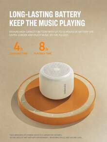 HYUNDAI HY-X6 Mini Bluetooth Speaker, HIFI Stereo High-Quality Sound, Long Battery Life, Portable Outdoor Waterproof Wireless Speaker, Suitable For Smartphones, Laptops, Tablets - Beige - View 2