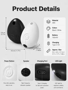 Portable Ultrasonic Dog Repellent Device, Electronic Dog Bark Control Tool With Smart Frequency Adjustment, Mini Pocket Size Design, Rechargeable USB-C Battery & LED Light For Walks, Parks And Travel - Multicolor - View 3