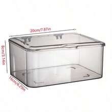 1 pieza Caja de almacenamiento con tapa abatible transparente a prueba de polvo, adecuada para pinzas de pelo, diademas, bandas elásticas, organizador de escritorio, cajones apilables, aplicable para tocador, baño, regalo para novia, decoración de habitación - Multicolor - Ver 10