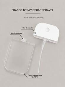 Porta Perfume Portatil Recarregavel 50ml Frasco Spray De Bolso Card Cartao Mini Borrifador Viagem Bolsa - Branco/Transparente - Visão 12