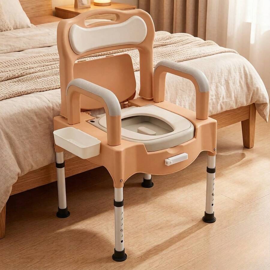 kangten Bedside Commode Toilet, Portable Toilet Chair, Adult Potty Chair For Bathroom - Khaki - View 1