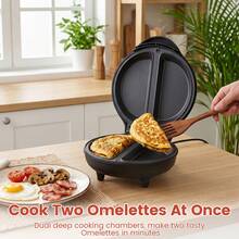 SUPERLEX Omelette Maker Electric 750W, Breakfast Maker, With Easy-Clean Coated Non-Stick Cooking Plate, Can Make 2 Omelettes, Automatic Temperature Control, Fast Preheating, Double-Sided Uniform Heating, Non-Stick Coating, Suitable For Kitchens And Apartments - UK Plug(220-240V) - View 7