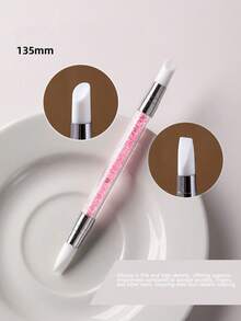Silicone Nail Art Tool Dual-Ended Multi-Functional Applicator For Magic Mirror Powder, Sticker Application, 3D Nail Sculpting & Gel Adjusting, Professional Manicure Brush For Salon & Home DIY, Essential Nail Supplies For Women & Nail Artists - Multicolor - View 2