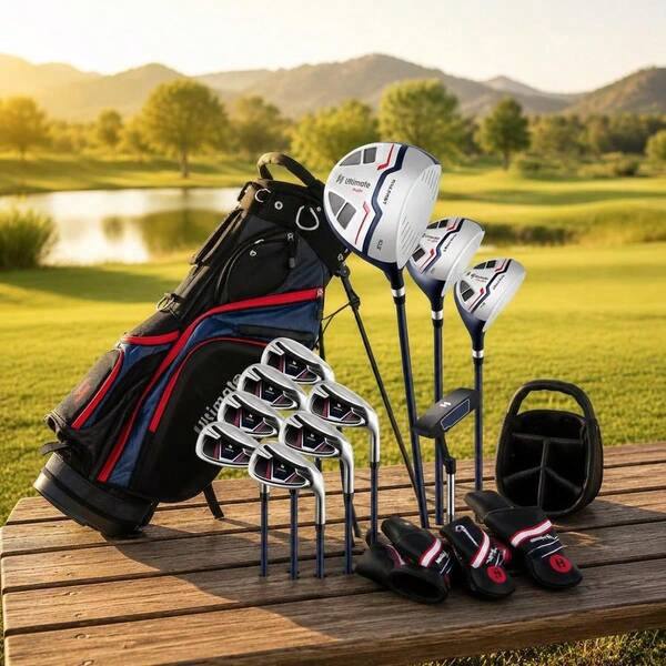 11 Pieces Complete Golf Club Package Set-Blue-XY986353