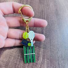 Tennis Court Keychain, Racket, Ball, Hat Pendant, Sports Enthusiast Bag Charm, Sports Aesthetic Backpack Decoration Accessory, Tennis Casual Zinc Alloy Keychain, All Year Round - Tennis Ball Keychain - View 5