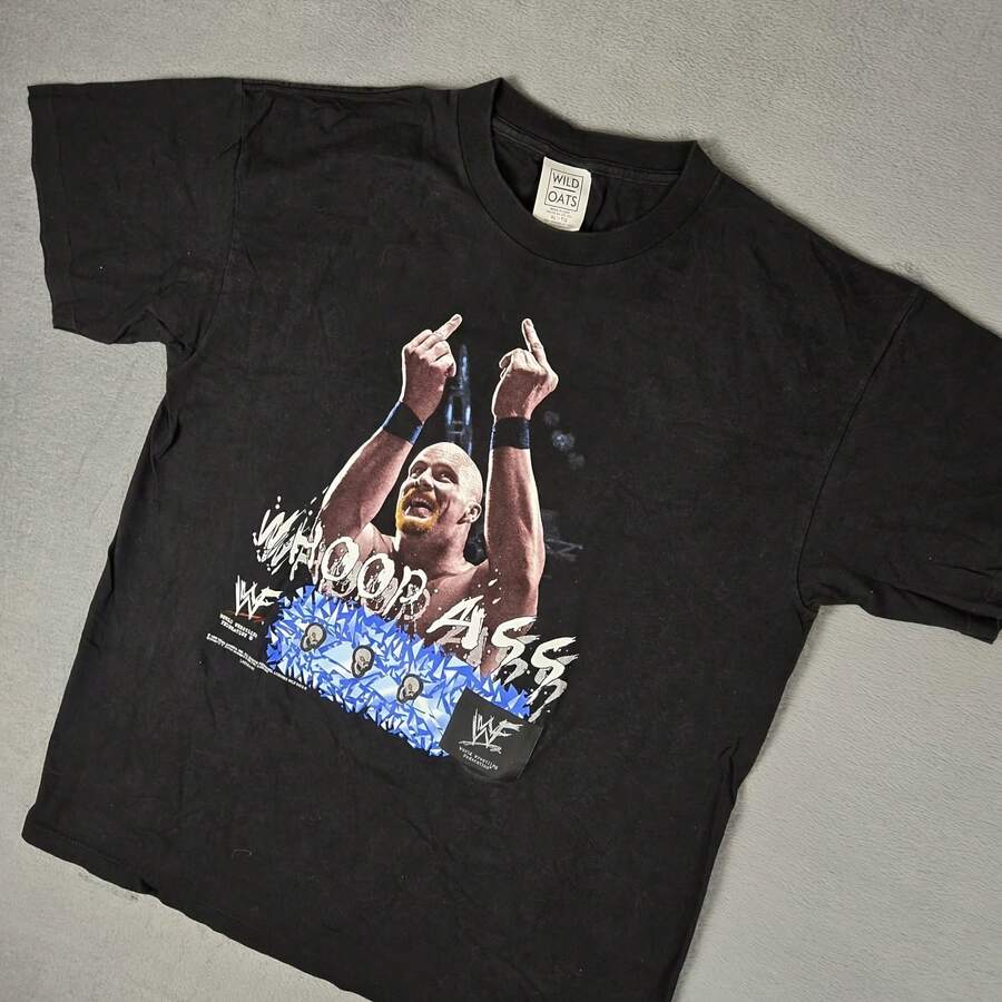 VTG Stone Cold Steve Austin Tee Shirt Mens XL WWEs WWFs Wrestling 1998 Whoopss Asss - 款式 - 查看 1