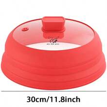 Microwave Splatter Cover Glass Cover Guard Lid With Collapsible Silicone For Food Pot Plate Cover 9inch/10.8 Inch/11.8inch,Black/Grey/Red/Blue - Multicolor - View 19