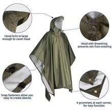 Multifunctional 3-In-1 Poncho Raincoat, Suitable For Outdoor Cycling, Hiking, Mountaineering, Off-Road, Portable One-Piece Raincoat - Multicolor - View 5