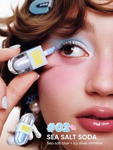 JUDYDOLL DUO EYE TINT 雙頭液體眼影 迷你限量版 Pocket Candy 系列 啞光珠光閃粉 高光 彩色 持久 高顯色 - 02 Sea Salt Soda - 查看 3