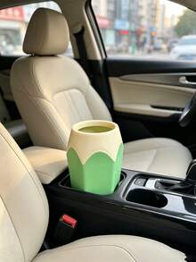 1pc Car Coin Storage Box, Multifunctional Car Mini Trash Can With Lid, Desktop Storage Box, Ashtray, Car Cup Holder, Suitable For Car Waste Disposal, Car Trash Can, Suitable For Storing Small Items In Car - As Shown In the Picture - View 5