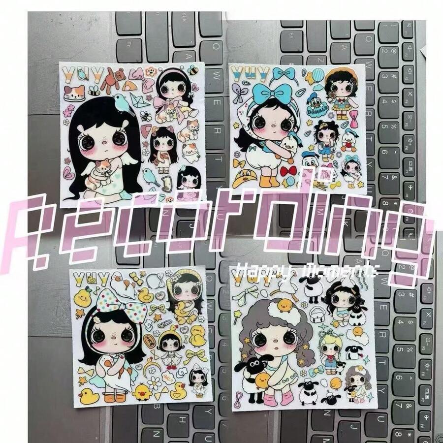 Cute Little Jade Yuy Cartoon Creative Stickers, Ins Style Japanese Retro Stickers, DIY Decoration Essential For Phone, Tablet, Planner, Camera, Laptop, Student Planner Material, Gift For Best Friend - Multicolor - View 1