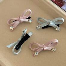 Kawaii Pink Mini Bow Hair Clips Y2K Style Side Barrettes Suitable For Fringes And Long Braids Valentines - Multicolor - View 7