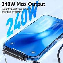 2-In-1 Foldable USB-C Charging Adapter With Built-In Stand, 240W Fast Charging Connector Compatible With All Type-C Devices, Suitable For IPhone 17/16/15 & Galaxy S26/S25/S24/S23/S22/S21/S20 - Multicolor - View 3