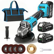 SEESII Cordless Angle Grinder Kit With 2x4.0Ah Batteries, 10000RPM Brushless Electric Metal Grinder W/ 4-1/ 2" Grinding Wheel, Flap Wheel, And Wool Carving Wheel For Precision Grinding - Variant - View 2
