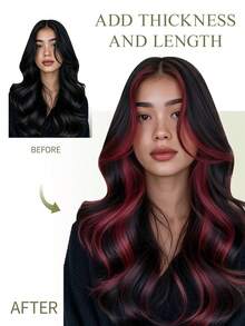 DNE HAIR 4pcs Ekstensi Rambut Manusia Lurus Jepit, 8 Jepit Desain Tak Terlihat Tenunan Ganda 99J# Rambut Asli Merah Anggur, 12-18 Inci, Tahan Lama Anti Rontok, Tekstur Lembut & Tebal, Cocok Untuk Pemakaian Seluruh Kepala, Pemakaian Sehari-hari, Cosplay Liburan, dan Penataan Gaya Musiman - S99J - View 6
