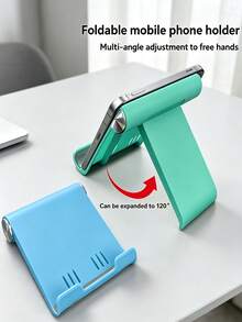 1pc Foldable Portable Phone Stand, Premium ABS Desktop Holder, Adjustable Angle Universal Bracket, Multi-Angle Foldable Desktop Support, Stable Phone Support To Free Your Hands, Suitable For All Smartphone Models And Tablets, Essential For Office And Home Daily Use - A - View 7