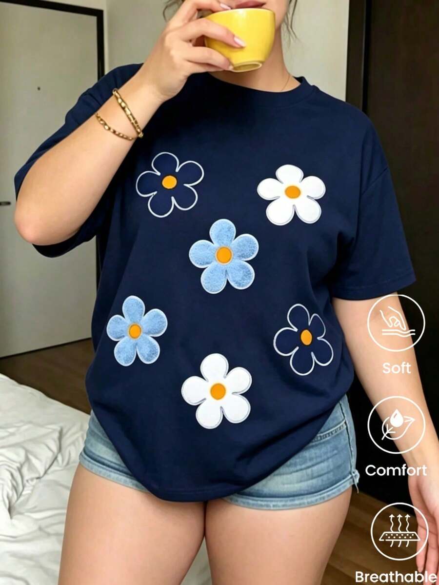 Women T-Shirts - Navy Blue - View 1