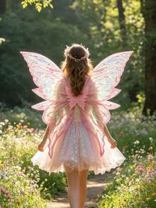 1pc Large Gold Foil Butterfly Wings, Shiny Transparent Angel Fairy Wings, Suitable For Cosplay, Various Festivals, Parties, Bars, Elf Parties And Halloween - Multicolor - View 6