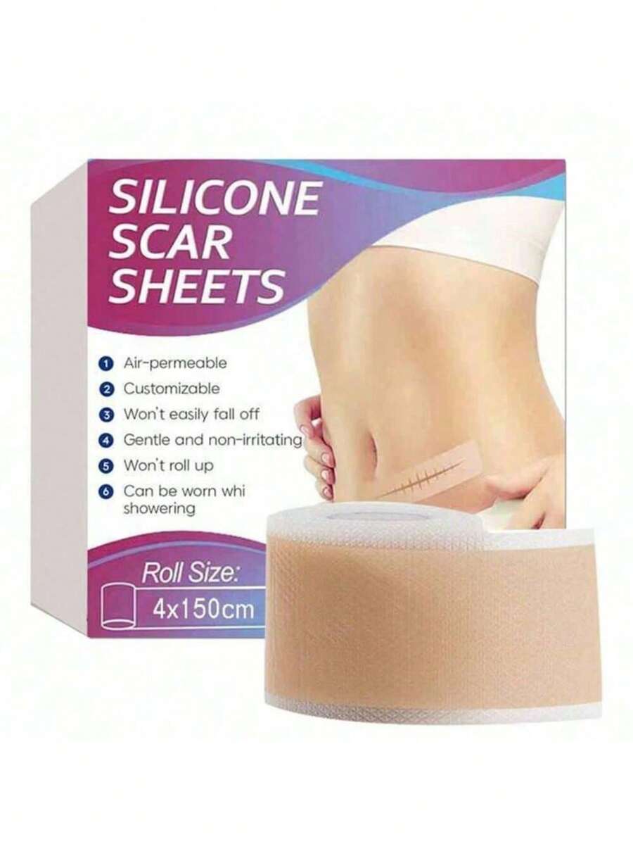 1 Roll Silicone Scar Tape, Medical Grade, Suitable For Wrinkles, Surgical Scars, Keloids And Hypertrophic Scars, Reusable Scar Patch Roll - Multicolor - View 1