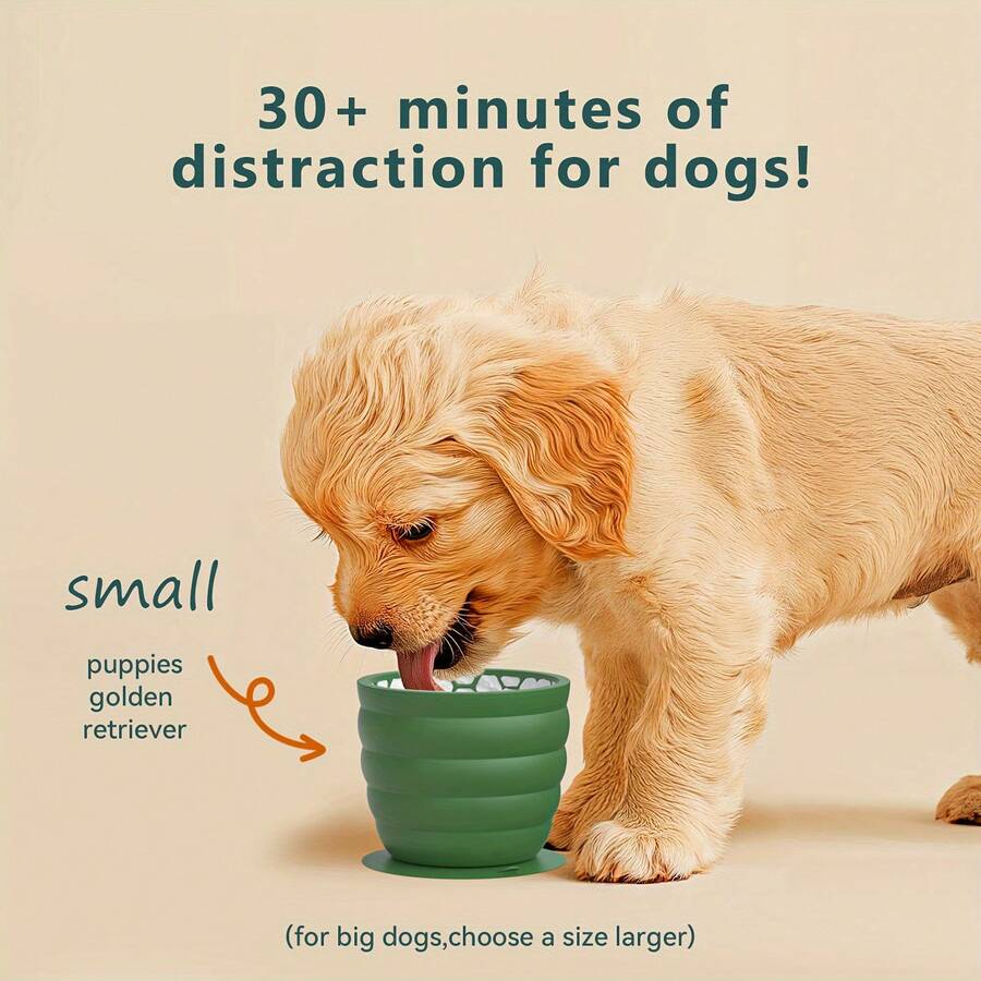 Dog Silicone Slow Feeder Licking Bowl, Dog Bowl, Pet Supplies, Bottom With Suction Cup Anti-Slip Dog Feeding, Prevents Bloating, Prevents Choking, Healthy Design Dog Bowl, Suitable For Small And Medium Dog Breeds - High Capacity - View 1