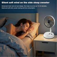 New 8-Inch Portable USB Rechargeable Folding Fan With Remote Control, Timer, Telescopic Aluminum Tube Design, Brushless Motor, 4-Speed Wind, 5400mAh Rechargeable Battery And 180-Degree Oscillation - Perfect For Outdoor And Indoor Cooling - Head-shaking Fan - View 11