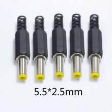 conector de  alimentação dc linha de soldagem plugue macho - 5.5x2.5mm - Visão 2