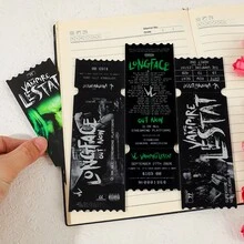 Gothic Vampire Concert Ticket Acrylic Bookmark Dark Horror Page Marker Reading Accessory - Square - View 6