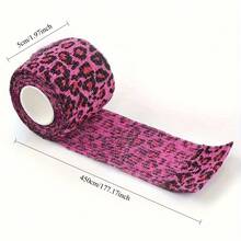 Printed Elastic Sports Bandage - Premium Tattoo Bandage | 2" X 177" Non-Slip Non-Woven Fabric, Pink Leopard Print Pattern, Provides Support & Protection - Multicolor - View 3