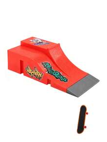 Mini Finger Skateboard Park Ramp Set, Fingerboard Half Pipe, Ultimate Park Training Prop Accessories, Adult Birthday Gift - Red - View 23