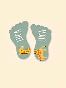 Custom Shoe Labels With Cute Giraffe Design, Personalized Text. 2/12/24/48Pcs Available, Ideal For Marking Children's Shoes For School Use. - Multicolor - View 10