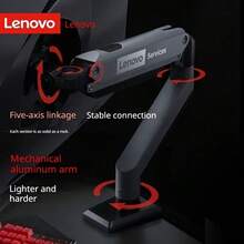 1pc Lenovo AM210 Ergonomic Single Monitor Stand, Solid Aluminum Alloy Desktop Screen Mount, Hidden Cable Management System, Smooth Floating Design, Stable Installation, 10-Year Wear-Resistant Metal Frame, Relieves Office Neck Fatigue - View 4