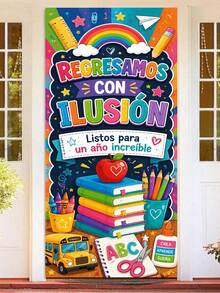 Back To School Decorative Banners, Multiple Designs "We Will Shine This Year/Welcome Back To School/We Come Back With Dreams/Learning Is An Adventure/Great Dreams Start Here/Welcome New School Year", Polyester Material, Suitable For Door And Wall Decoration, Multiple Styles - FAIXIAO - View 13
