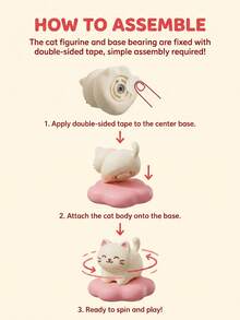 Kawaii Siamese Cat Spinning Blind Box – Smooth PVC Collectible Figures With A Rare Flocked Velvet Secret Edition – 360° Rotating Desk Toys, Halloween Party Favor & Christmas Gift For Cat Lovers - Multicolor - View 6