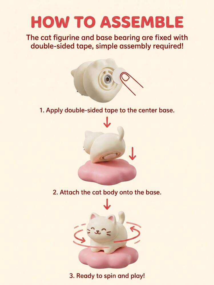 Kawaii Siamese Cat Spinning Blind Box – Smooth PVC Collectible Figures With A Rare Flocked Velvet Secret Edition – 360° Rotating Desk Toys, Halloween Party Favor & Christmas Gift For Cat Lovers - Multicolor - View 6