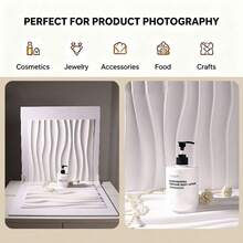 2pcs 3D Wavy Texture PVC Photography Backdrop, Ripple Design, Durable Photography Prop, Suitable For Product Photography And Studio Shooting - View 9